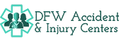 The DFW Accident & Injury Centers website scrolling logo